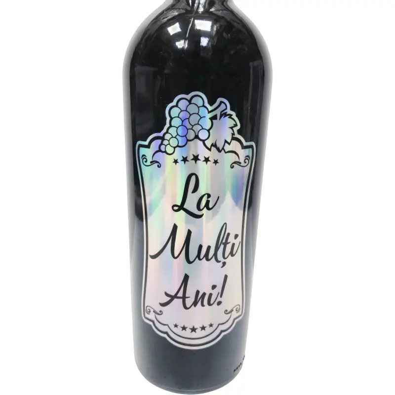 La multi ani, vin rosu cabernet sauvignon personalizat cu mesaj, demisec, 750ml, 13.5% alcool